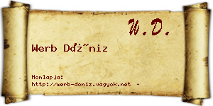 Werb Döniz névjegykártya